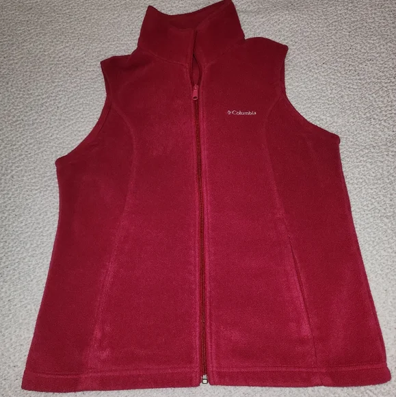 Columbia Red Fleece Vest Jacket - Picture 7 of 11